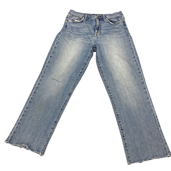 Hudson Jeans Straight Leg Crop Jeans Medium Wash Women Sz 30 Distressed - Picture 16 of 16